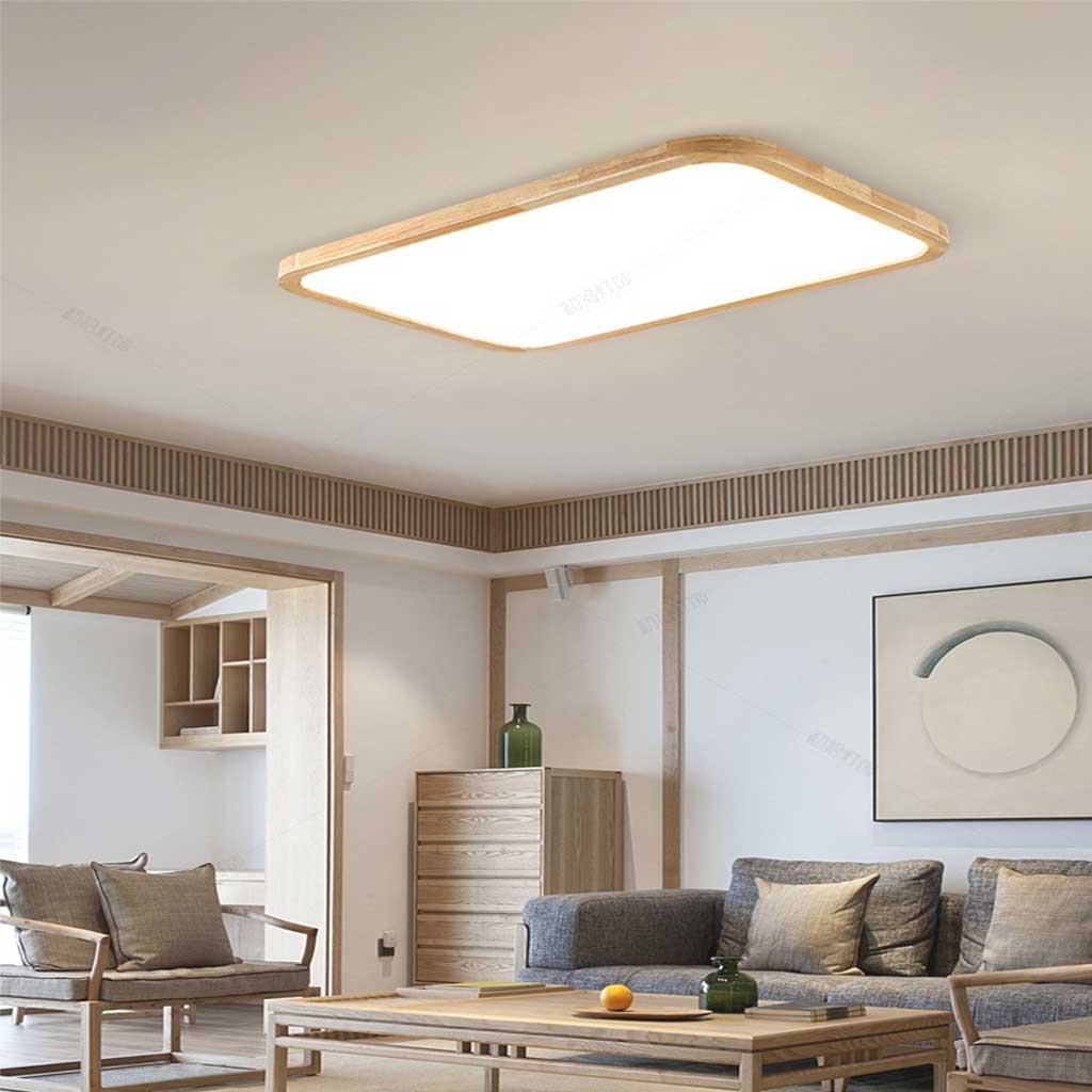 Ultra Tynd Flush Mount Træ Loftslampe - Moderne - Flad - LED Lys