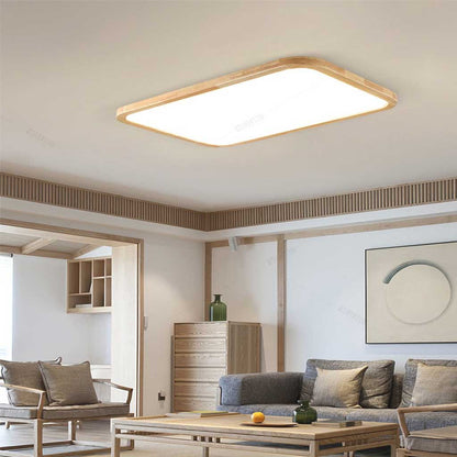 Ultra Tynd Flush Mount Træ Loftslampe - Moderne - Flad - LED Lys