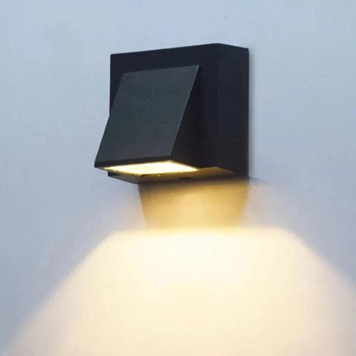 Vandtæt Udendørs Belysning Væglampe - Aluminium - LED Lys - Sort
