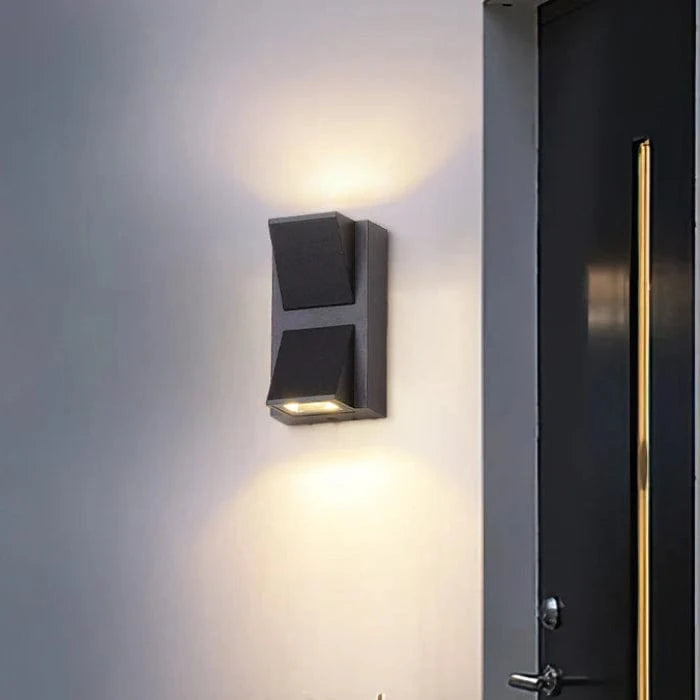 Vandtæt Udendørs Belysning Væglampe - Aluminium - LED Lys - Sort
