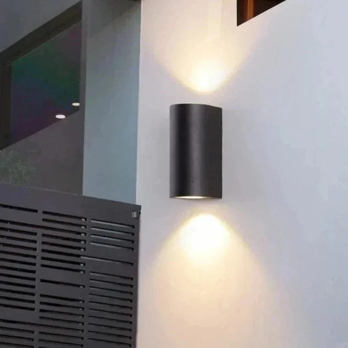 Vandtæt Udendørs Belysning Væglampe - Aluminium - LED Lys - Sort