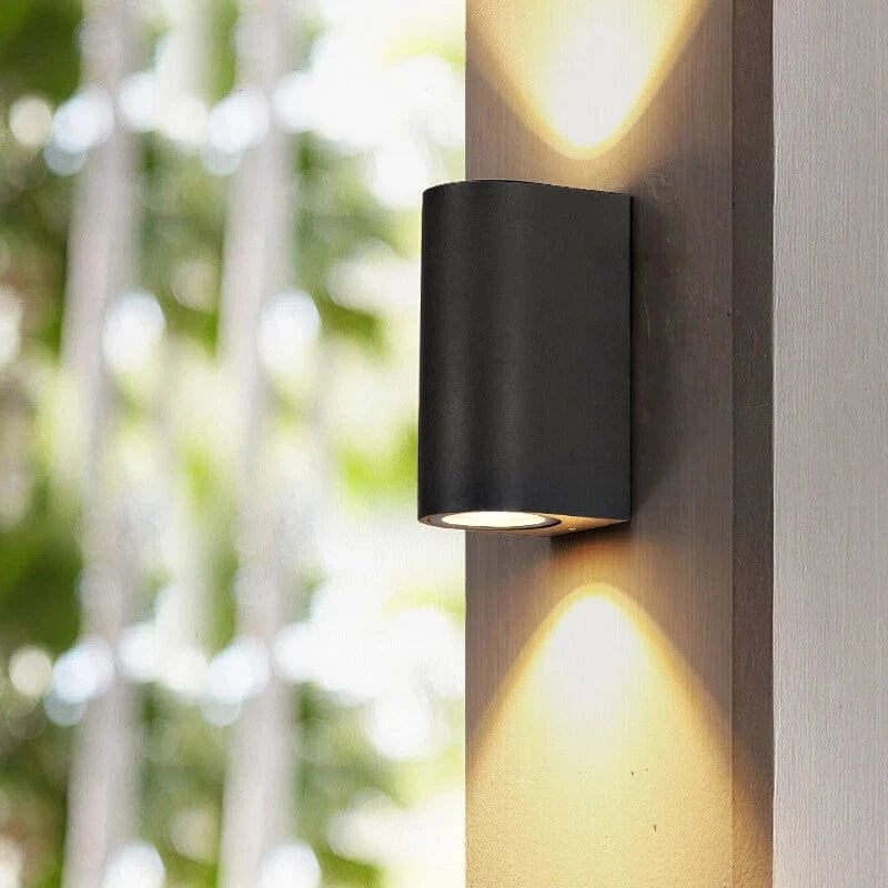 Vandtæt Udendørs Belysning Væglampe - Aluminium - LED Lys - Sort