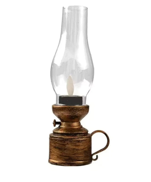 Vintage Stearinlys Led Olielampe - Batteridrevet - Trådløs - Dæmpbar