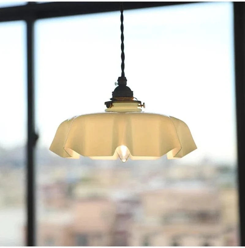 Vintage Fransk Glas Skygge Pendel Lampe - Boligindretning - Hængende