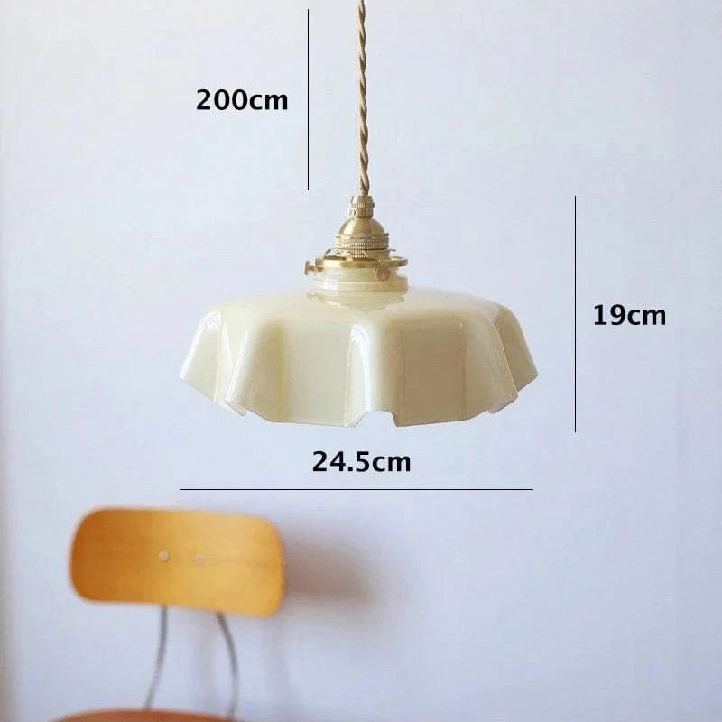 Vintage Fransk Glas Skygge Pendel Lampe - Boligindretning - Hængende