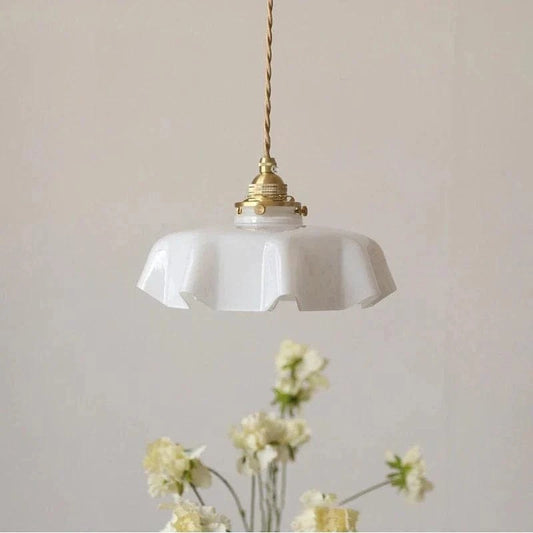 Vintage Fransk Glas Skygge Pendel Lampe - Boligindretning - Hængende