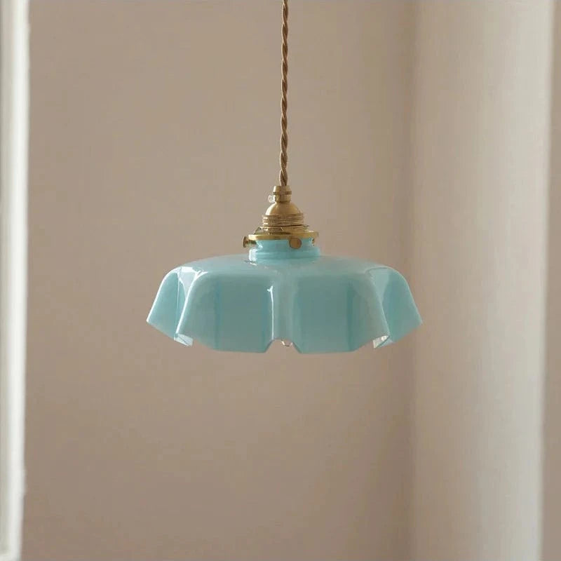 Vintage Fransk Glas Skygge Pendel Lampe - Boligindretning - Hængende