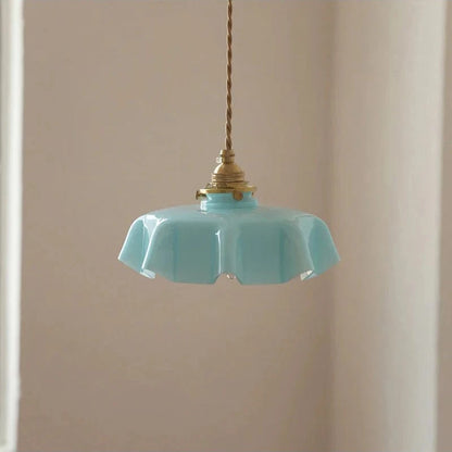 Vintage Fransk Glas Skygge Pendel Lampe - Boligindretning - Hængende