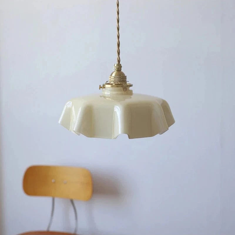 Vintage Fransk Glas Skygge Pendel Lampe - Boligindretning - Hængende