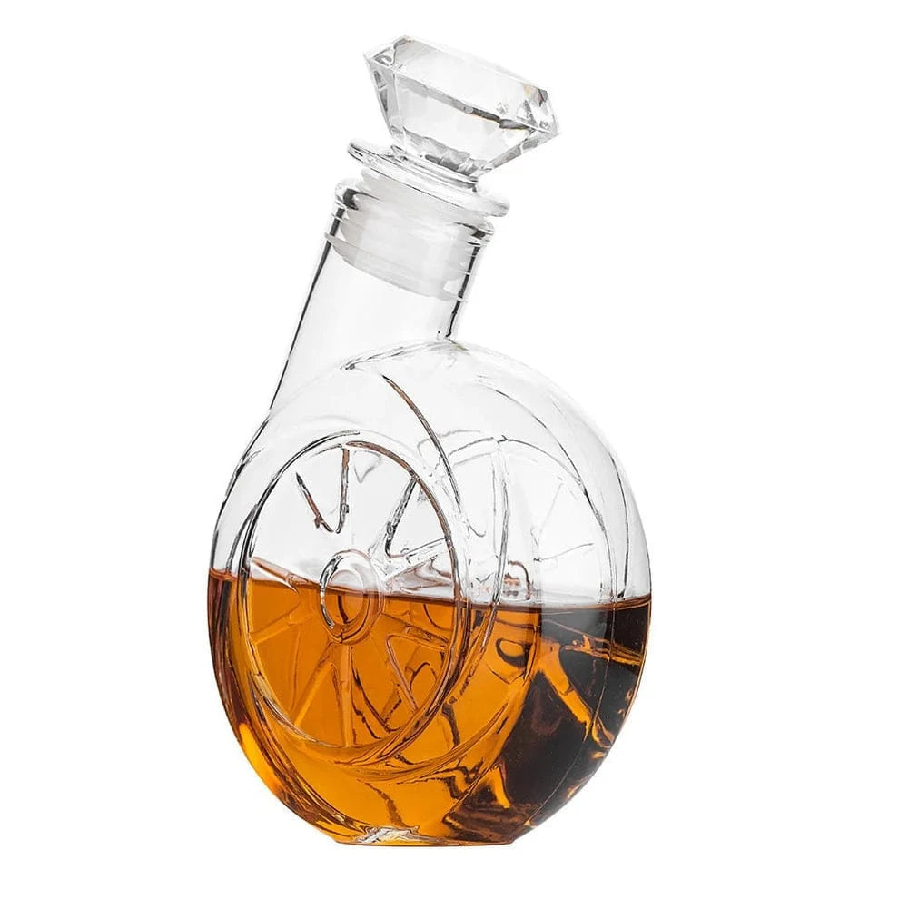 Vintage Turbo Glas Whisky Karaffel Sæt - Vinflaske - Lækagesikker - 500 ml