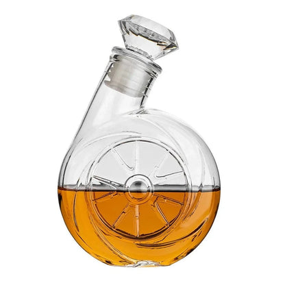 Vintage Turbo Glas Whisky Karaffel Sæt - Vinflaske - Lækagesikker - 500 ml