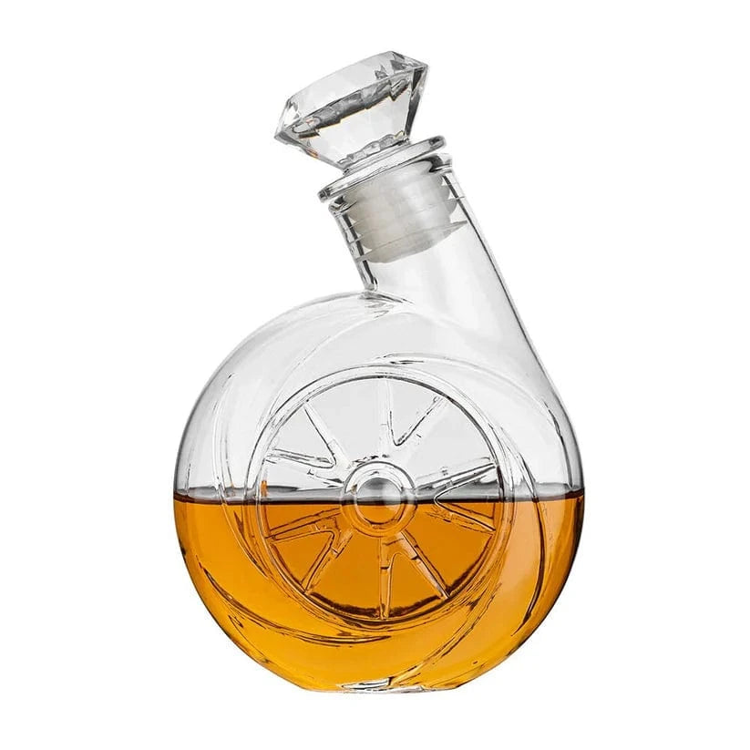 Vintage Turbo Glas Whisky Karaffel Sæt - Vinflaske - Lækagesikker - 500 ml