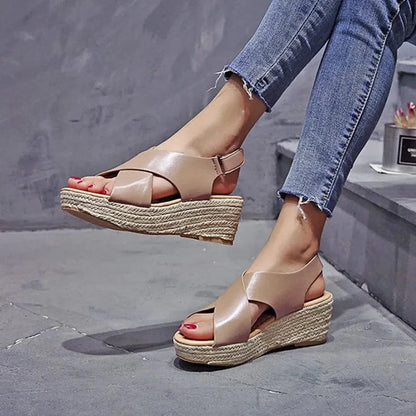 Åben Tå Ortopædiske Sandaler Dame - Kilehæl - Skridsikker Sandals Danmarkmode.dk