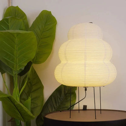 Akari 24N 3 Tiered Rispapir Bordlampe - Natlampe - Japandi - E27 Table Lamp Danmarkmode.dk