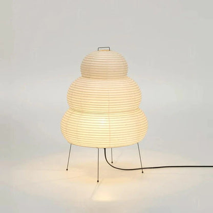 Akari 24N 3 Tiered Rispapir Bordlampe - Natlampe - Japandi - E27 Table Lamp Danmarkmode.dk