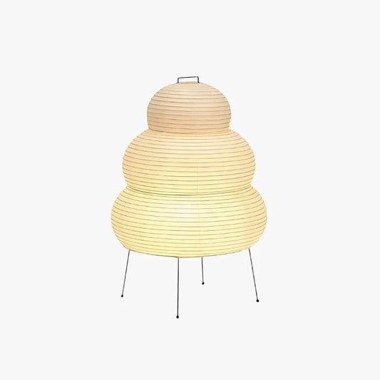 Akari 24N 3 Tiered Rispapir Bordlampe - Natlampe - Japandi - E27 Table Lamp Danmarkmode.dk