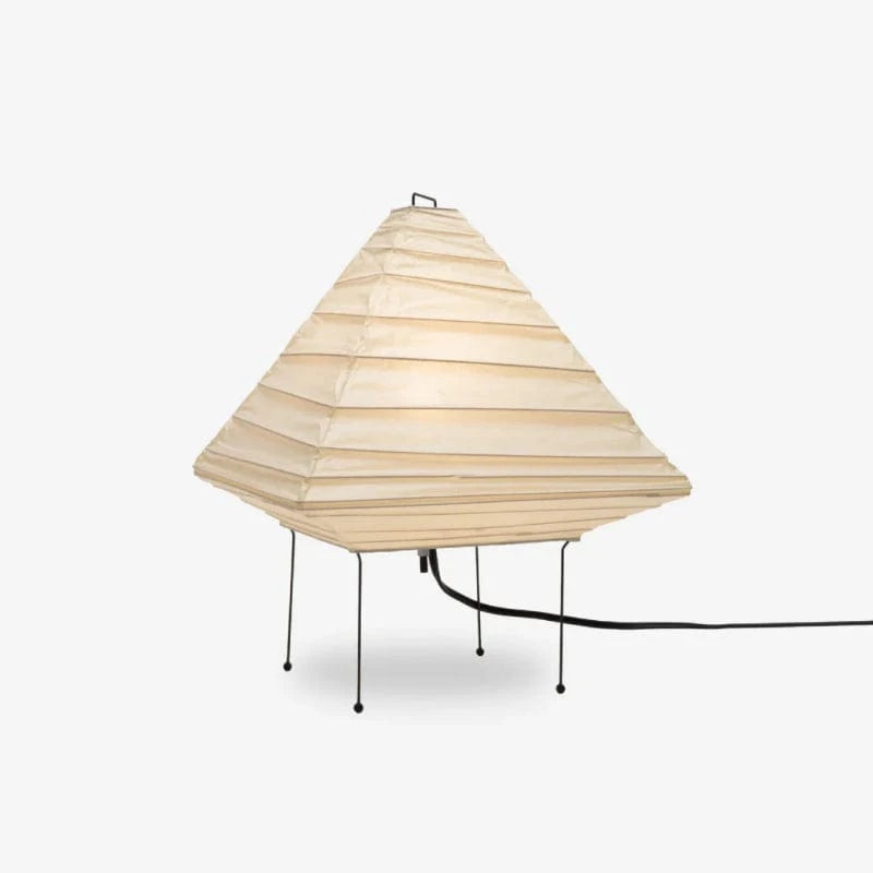Akari 5X Rispapir Pyramid Bordlampe - Japandi - E27 LED Pære - Natlampe Table Lamp Danmarkmode.dk