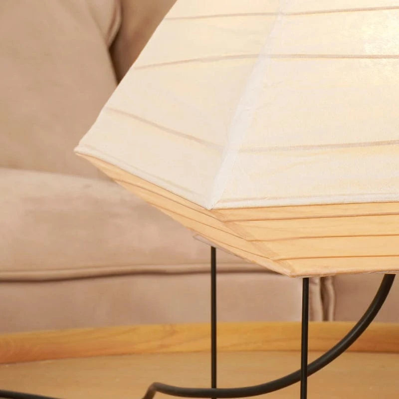 Akari 5X Rispapir Pyramid Bordlampe - Japandi - E27 LED Pære - Natlampe Table Lamp Danmarkmode.dk
