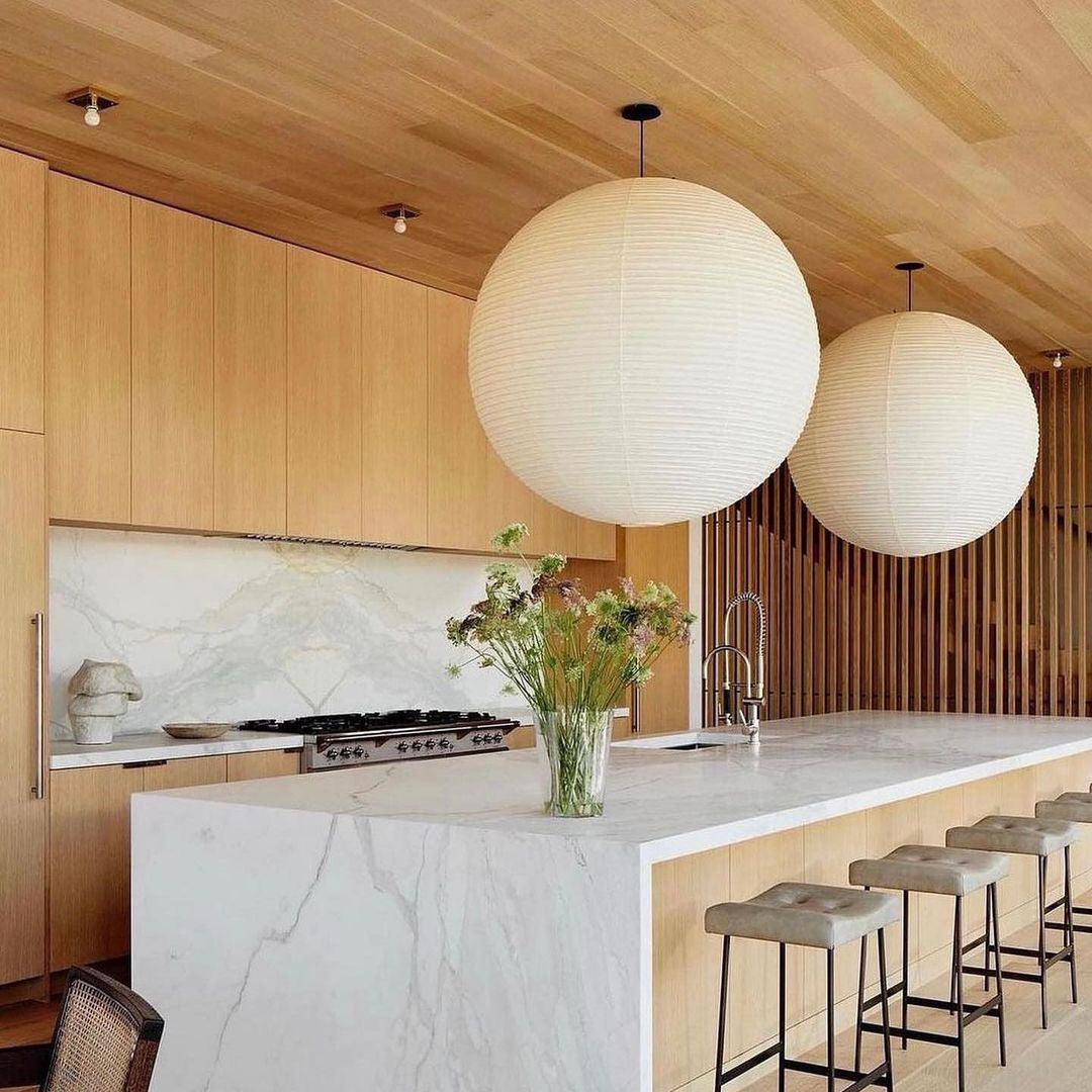 Akari A Serie Pendant Lamp, Japanese Design, Rice Paper, Modern Minimalist, 23.6" Diameter, Indoor Lighting, Home Décor, Unisex Pendant Lamp Danmarkmode