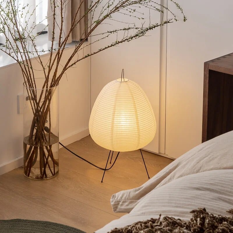 Akari Gulvlampe - Japandi Rispapir Lampe - Vintage Floor Lamps Danmarkmode.dk