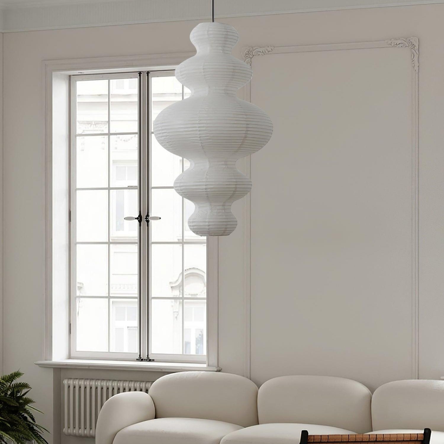 Akari Juni Pendellampe | Modern Pendant Light | Japanese Design | White Paper | 60cm | Home Décor | Suitable for Living Room, Dining Room Pendant Lamp Danmarkmode