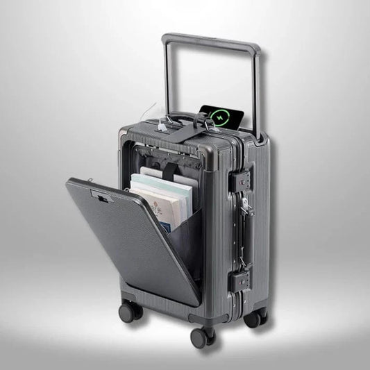 Aluminium Ramme Kabine Kuffert - Vandtæt - Kopholder - TSA Lock Suitcase Danmarkmode.dk