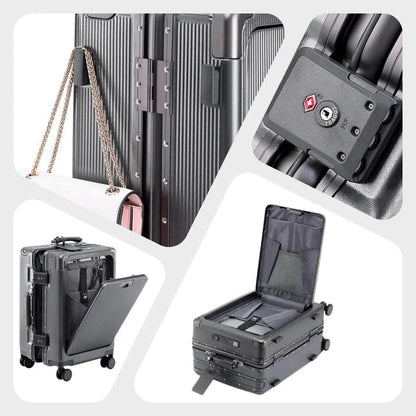 Aluminium Ramme Kabine Kuffert - Vandtæt - Kopholder - TSA Lock Suitcase Danmarkmode.dk