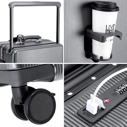 Aluminium Ramme Kabine Kuffert - Vandtæt - Kopholder - TSA Lock Suitcase Danmarkmode.dk