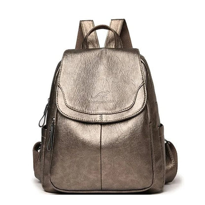 Anti-Tyveri Rygsæk I Læder - Skoletasker - RFID - Vandtæt - Moderne Backpacks Danmarkmode.dk