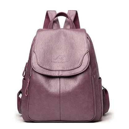 Anti-Tyveri Rygsæk I Læder - Skoletasker - RFID - Vandtæt - Moderne Backpacks Danmarkmode.dk