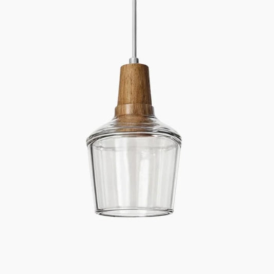 Antik Klart Glas Træ Lysekrone - Pendellampe - Moderne - Hængende Ceiling Light Fixtures Danmarkmode.dk