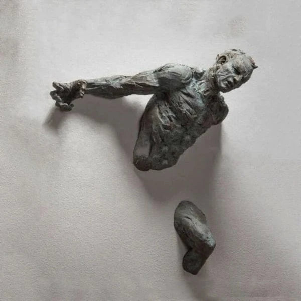 Antik Mand I Væggen 3D Skulptur - Vægskulptur - Abstrakt - Vægkunst Sculptures & Statues Danmarkmode.dk