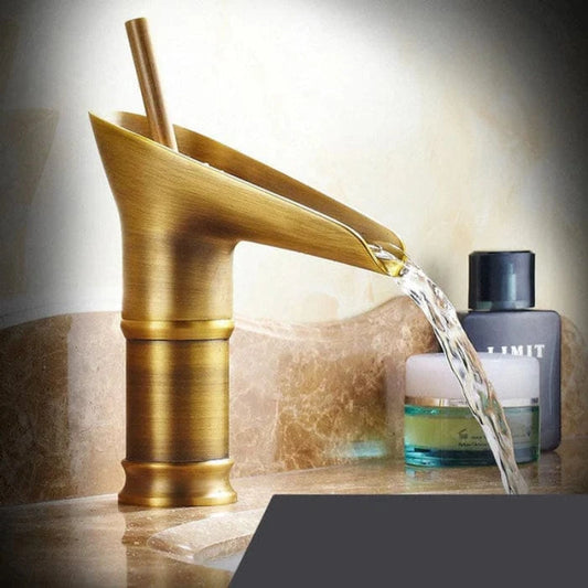 Antik Vandfald Badeværelsesarmatur - Messing - Vask - Vandhane Bathroom Sink Faucets Danmarkmode.dk