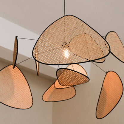 Art Deco Screen Cannage Pendellampe - Lysekrone - Rattan - Vintage Ceiling Light Fixtures Danmarkmode.dk