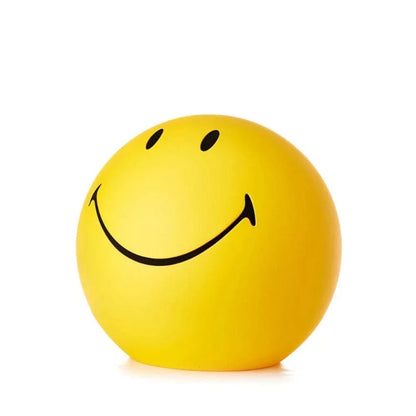 Bærbar Gul Smiley LED Bordlampe - Emoji - Polypropylen - Genopladelig Table Lamp Danmarkmode.dk