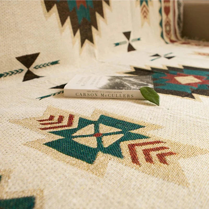 Boheme Strikket Plaidstæppe - Letvægts - Geometrisk - Vævet Blankets Danmarkmode.dk
