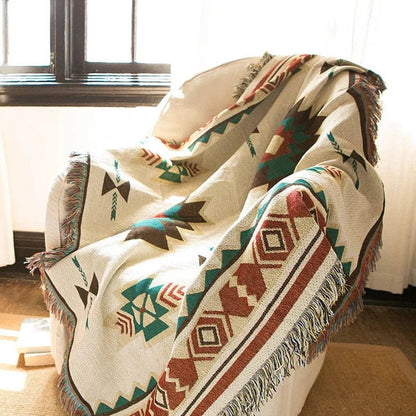 Boheme Strikket Plaidstæppe - Letvægts - Geometrisk - Vævet Blankets Danmarkmode.dk