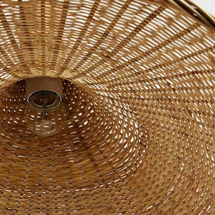 Boho Stil Rattan Pendel Lampe - Vævet - Hængende - Bambus - Dia 30cm Ceiling Light Fixtures Danmarkmode.dk