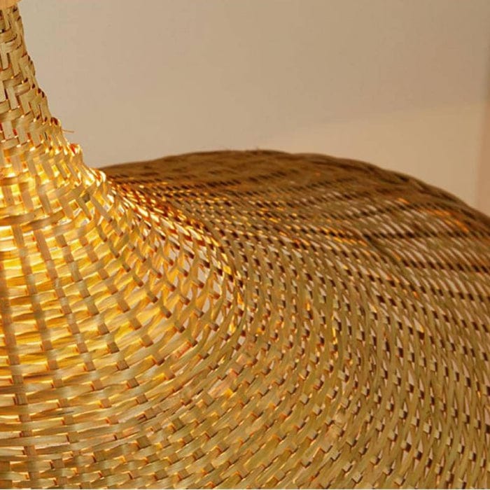 Boho Stil Rattan Pendel Lampe - Vævet - Hængende - Bambus - Dia 30cm Ceiling Light Fixtures Danmarkmode.dk