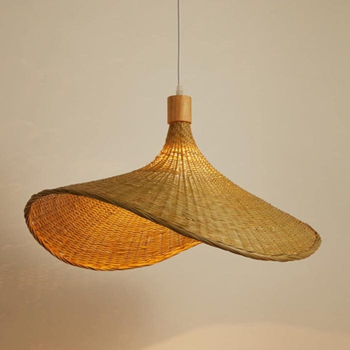 Boho Stil Rattan Pendel Lampe - Vævet - Hængende - Bambus - Dia 30cm Ceiling Light Fixtures Danmarkmode.dk