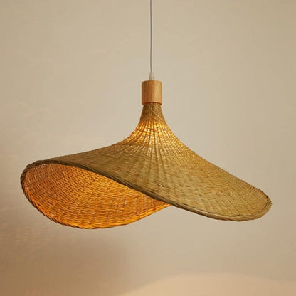Boho Stil Rattan Pendel Lampe - Vævet - Hængende - Bambus - Dia 30cm Ceiling Light Fixtures Danmarkmode.dk