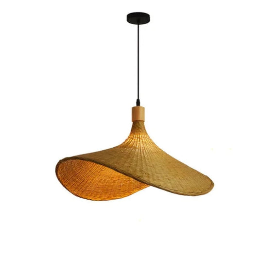 Boho Stil Rattan Pendel Lampe - Vævet - Hængende - Bambus - Dia 30cm Ceiling Light Fixtures Danmarkmode.dk