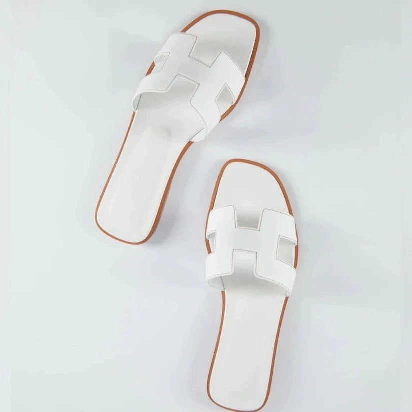 Brev H Flade Sandaler Dame - Læder - Slip on - Sommer Sandals Danmarkmode.dk