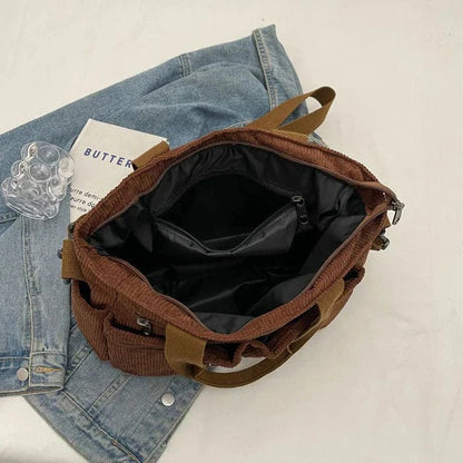 Corduroy Crossbody Taske Dame - Skuldertaske - Rejsetaske - Letvægt Shoulder Bags Danmarkmode.dk