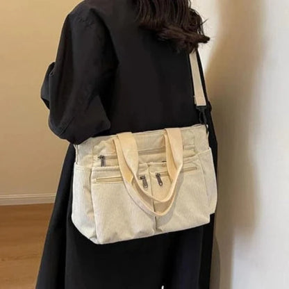 Corduroy Crossbody Taske Dame - Skuldertaske - Rejsetaske - Letvægt Shoulder Bags Danmarkmode.dk