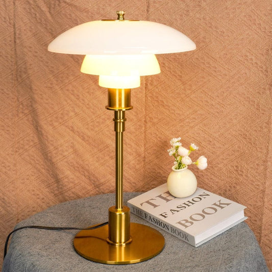 Danish Design PH Glas Bordlampe - Lagdelt Lampeskærm - LED - E27 Pære Table Lamp Danmarkmode.dk