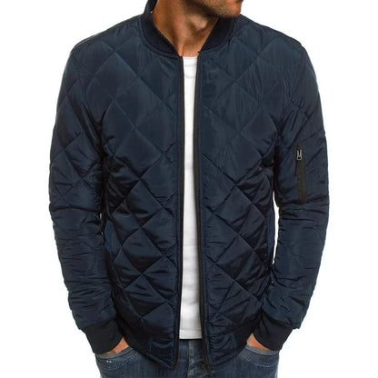 Diamantmønster Vinter Jakker til Mænd - Bomberjakke - Quiltet - Vindtæt Jackets Danmarkmode.dk