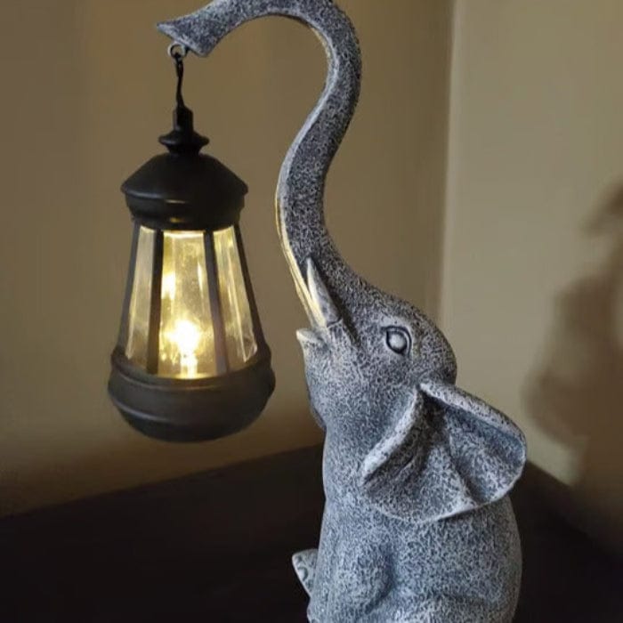 Elephant Statue mit Lanterne Solcellelamper - Figurer til Haven - Ornamenter - Gaver til Kvinder Garden Sculptures Danmarkmode.dk