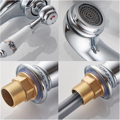 Enkelt Greb Vandhane Badeværelse - Håndvaskarmatur - Keramik - Antik Bathroom Sink Faucets Danmarkmode.dk