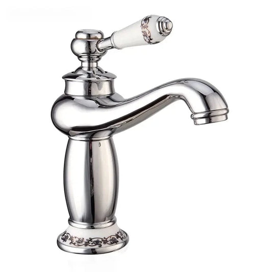 Enkelt Greb Vandhane Badeværelse - Håndvaskarmatur - Keramik - Antik Bathroom Sink Faucets Danmarkmode.dk